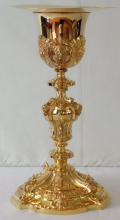 Antique solid silver gilt French Baroque Chalice
